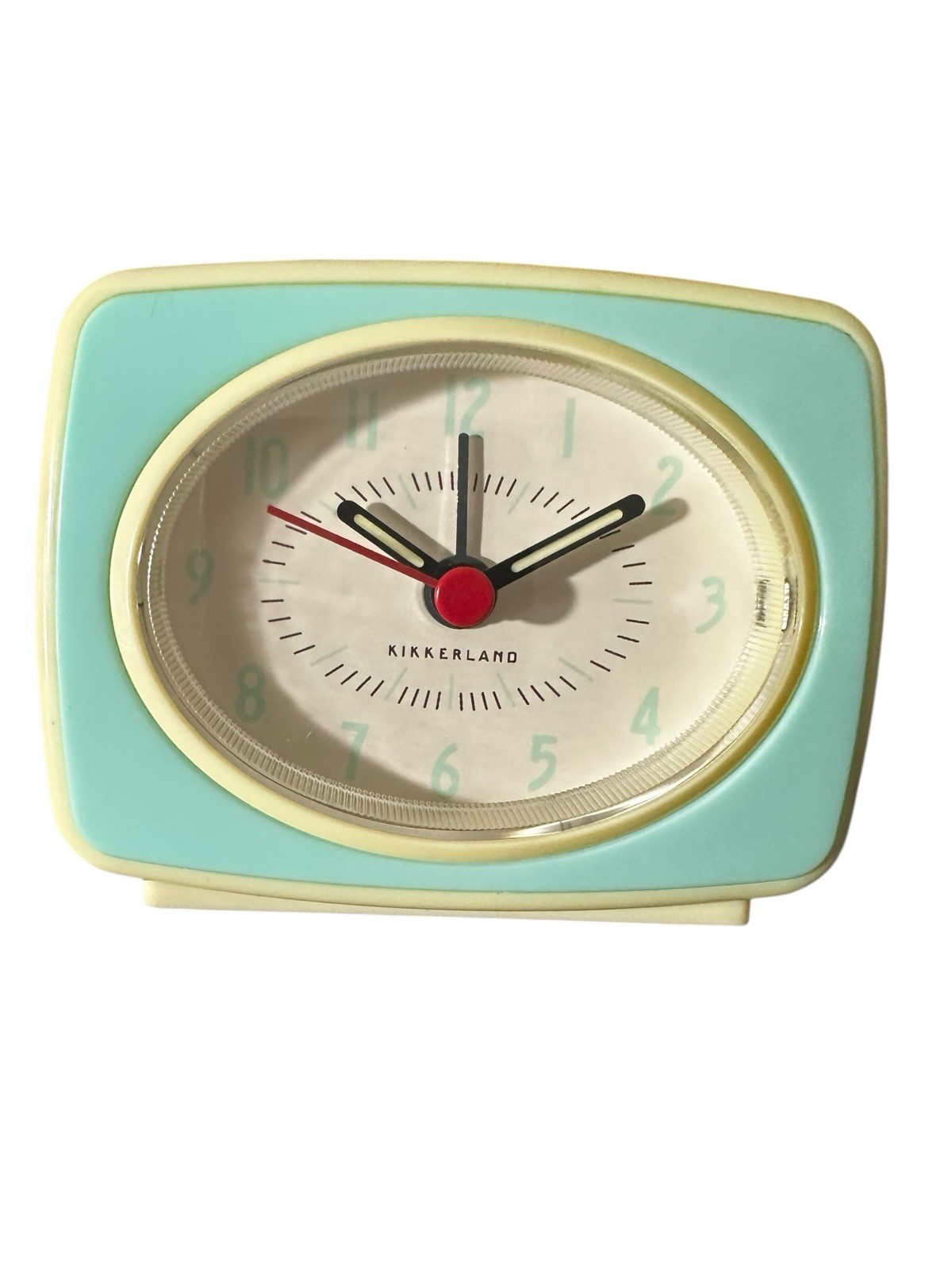Kikkerland SMALL Alarm Clock Retro Old Time Classic Style Hands Mint Green