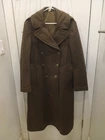WWII Vintage Wool Long Overcoat Trench Coat Size 38L US Army Military Jacket VTG