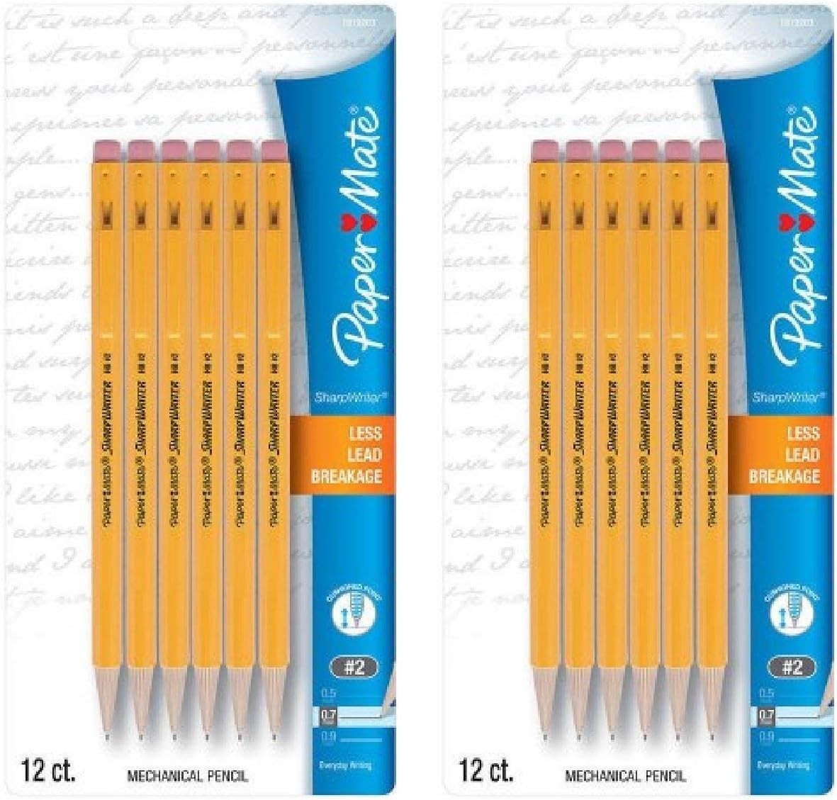 Paper Mate Sharpwriter Mechanical Pencils, 0.7Mm, HB #2, Yel