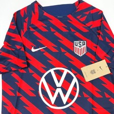 Nike USMNT Pre-Match Jersey Mens Small Red Navy USA Soccer DR4927-688 NEW