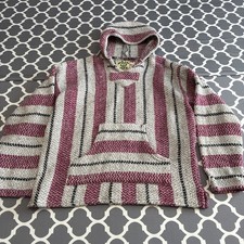 BAJA JOE Hippie Mexican Hoodie Sweatshirt Beach Surfer Coastal Size Medium