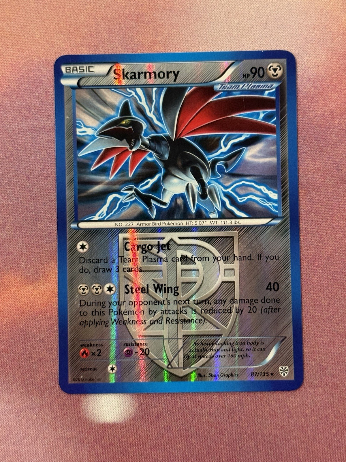 Skarmory (Team Plasma) Rare Plasma Storm 87/135 NM Pokémon
