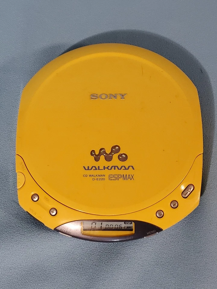 Sony D-E220 gelb Walkman Portable Compact Disc Player ESP Max funktioniert