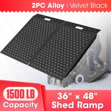 2PCS 36"x48" Shed Ramp for Riding Mower Anti-Slip Punch Plate Ramp Velvet Black