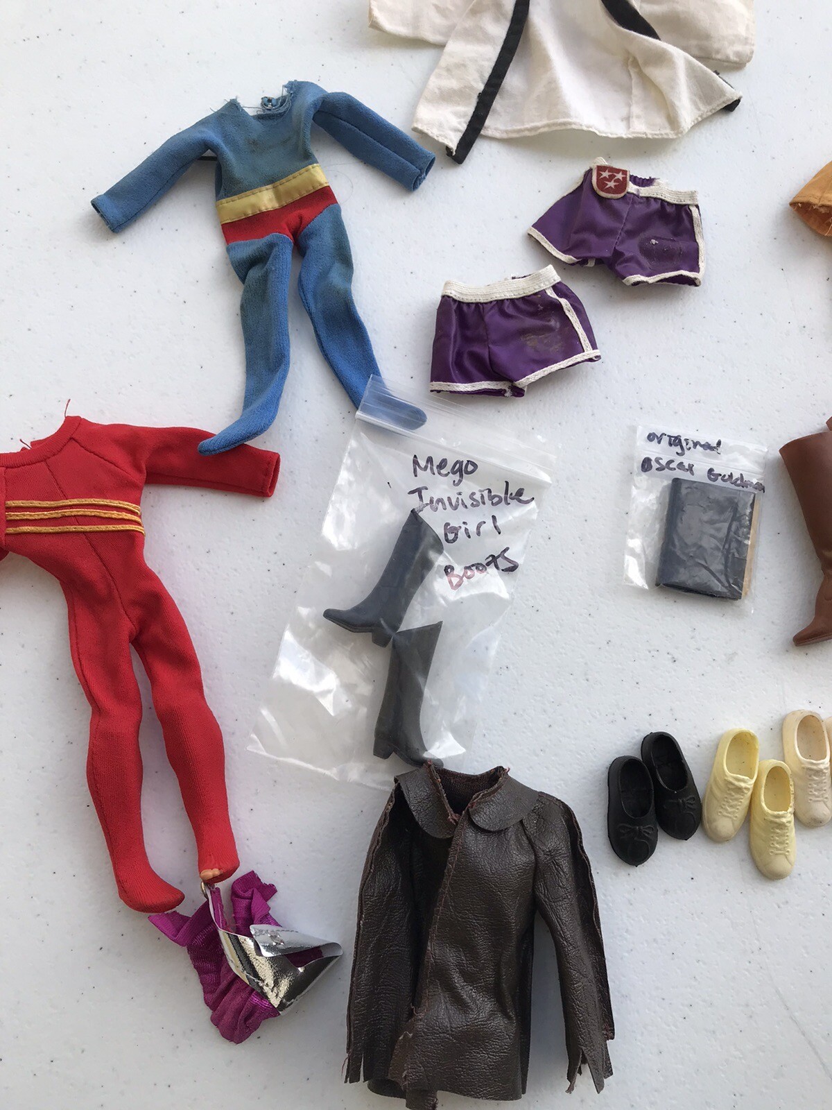 Vintage Lot of Mego, Action Figure, Barbie Doll Clothes, Shoes