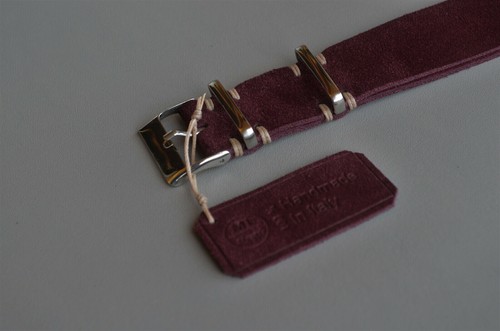20 mm Cinturino pelle scamosciata MTstraps Handmade Suede Leather Watch Strap - Picture 5 of 8