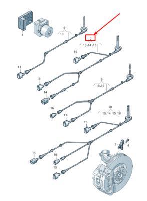 NEW VW SHARAN 7N FRONT LEFT SPEED SENSOR WIRING HARNESS 7N0927903P