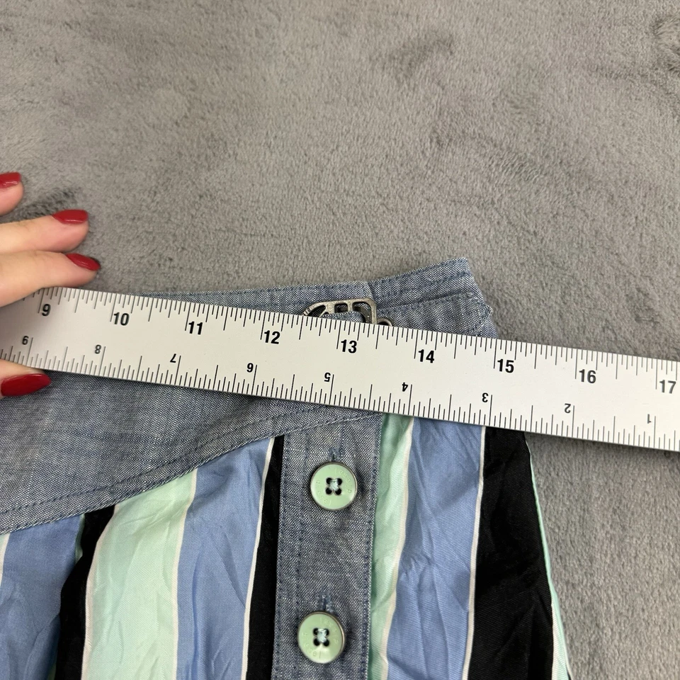 Falda Diesel Mujer Talla 27 Mini Rayas Diseñador Único Y2K Edgy Rave Festival Foto 3 de 4