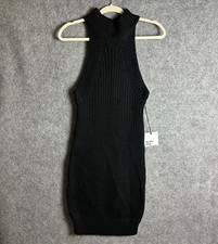 By the Way Dress Women's Small Black Knit Vanna Sleeveless Bodycon Sweater Dress