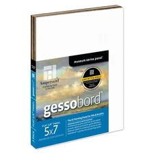 Gesso Wood Painting Panel Museum Series Gessobord 5" x 7" 1/8" Flat Profile P...
