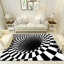 Vortex Illusion 3d Print Carpet For Living Room Non-Slip Floor Rug Bedroom Mat