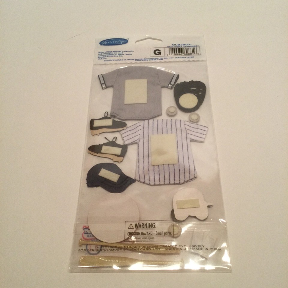 New York Yankees 3D Uniform Scrapbook Stickers MLB licensed EK Success