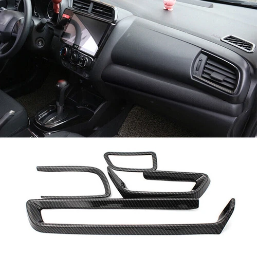 For Honda Fit/Jazz 2014-20 Carbon Fiber Central Console Air Outlet Cover Trim 4* - Picture 1 of 6