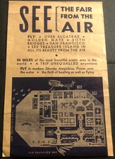GGIE SF See The Fair From The Air Flyer P Mantz Seaplane Base TREASURE ISLAND