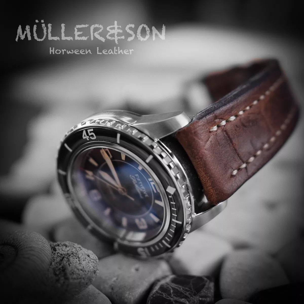 Horween leather chronograph top