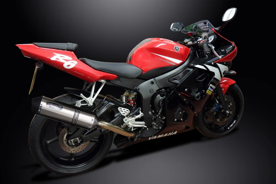 Yamaha YZFR6 YZF-R6S 2003-09 Kit de silenciador de escape de acero inoxidable X-Oval de 13,5" Foto 4 de 4