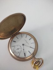 1904 Elgin antique pocket watch Hunter case gold filled case