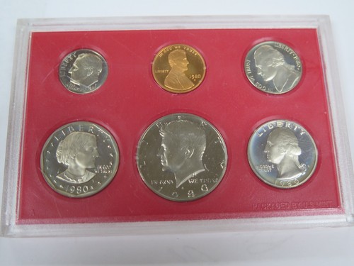 1980-S U.S. Proof Coin Set NO ENVELOPE - ESTATE COIN SET - Afbeelding 1 van 12