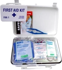 First Aid Kit Minor Emergencies ANSI Weatherproof Plastic Case (FAK1-15P)