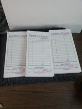 3 Guest Check Book Server Note Pads Or Receipts Books Of 50 Checks