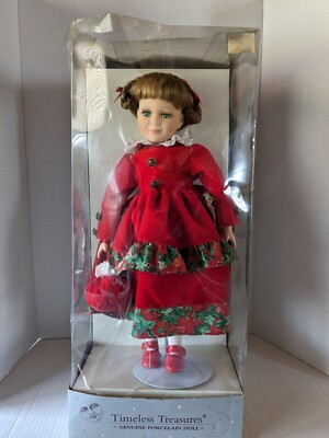 Vintage Timeless Treasures 16'' Victorian Christmas Collector's Porcelain Doll