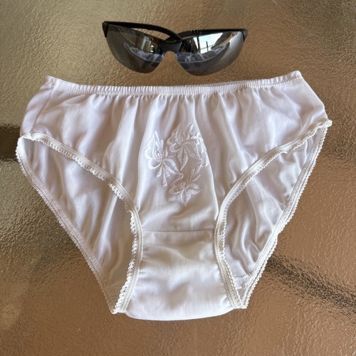 Vintage Girl 14 16 Teen Vintage Y2K Nylon Bikini Panty Underwear Brief White - Picture 5 of 5