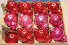 Lot Vintage Glass LANTERN Feather Tree Mini 20mm Christmas Ornaments Paragon USA