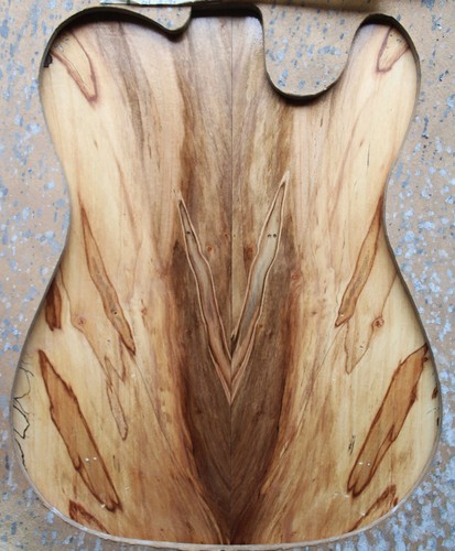 Curly ambrosia spalted ink line maple drop top .26" thk guitar tonewood 2545 - Picture 12 of 13
