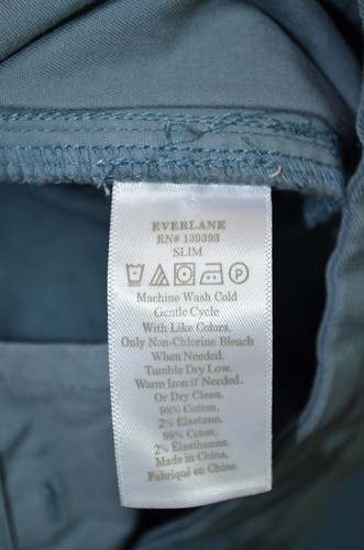 Everlane Chino Pants Men's Sz 40x32 Teal Blue Slim Fit Stretch Cotton Spandex - Picture 5 of 7
