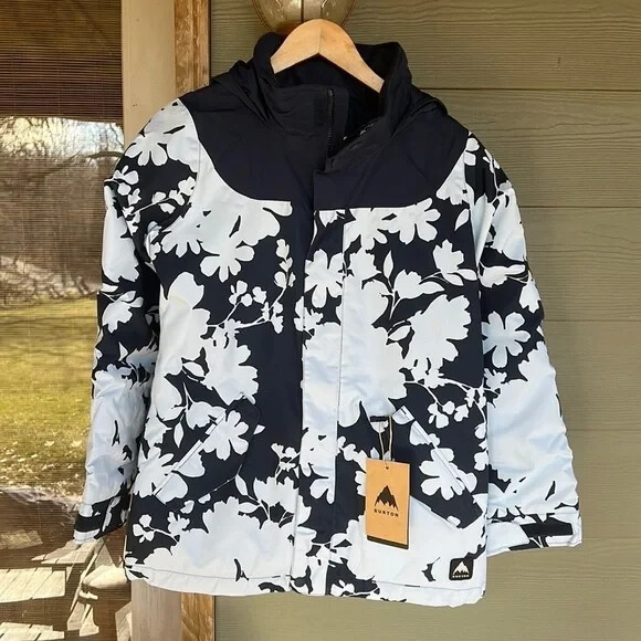NEW Girls Burton Snow Ski Elodie Jacket Navy Blue Floral Size XL