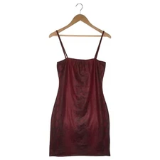 Nasty Gal Dress Womens 8 Calming The Snake Patent Sleeveless Mini Club Sexy Red