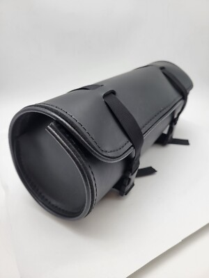 Willie & Max 8067 Front Fork Motorcycle Round Leather Tool Bag 12'' x 4.5'' Used