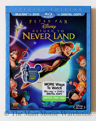 Disney Peter Pan Sequel Return To Neverland In Vault Blu Ray Dvd Digital Copy 786936835793 Ebay