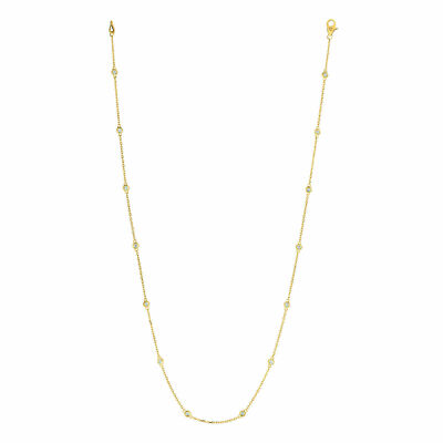 0,33 Karat Diamant vom Hof Halskette G SI 14K Gelbgold 14 Steine 18 Zoll