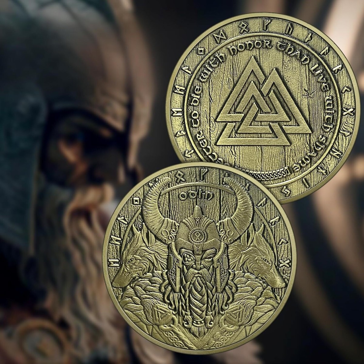 Viking Valknut Coin Viking Odin Knot Challenge Coin Nordic Mythology Amulet  | eBay