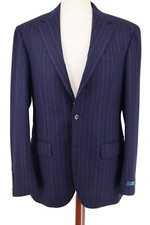 NWT Polo Ralph Lauren Men's Striped Navy Suit 3B 38R Luxury Wool   1K Lined