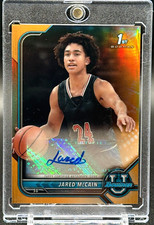2021-22 Bowman University Jared McCain Orange Refractor Auto /25 1st Bowman