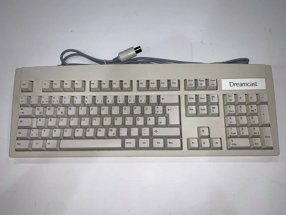 Sega Dreamcast GERMAN Keyboard Model HKT-7632 Complete in Box CIB Tested Ex #9 - Image 3 of 4