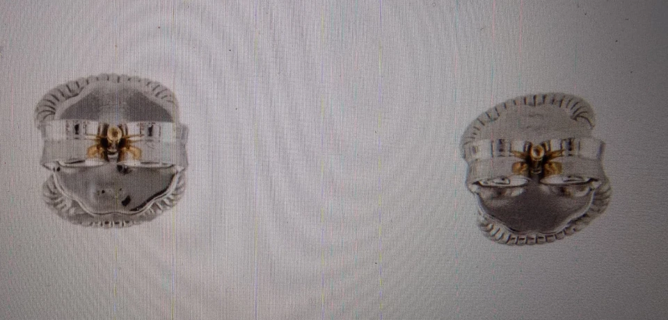 $595 JUDITH RIPKA ETERNITY 925 STERLING SILVER 18K AMAZONITE STUD Earrings EUC - Image 3 of 4