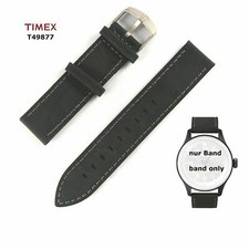 Timex Cinturino di Ricambio T49877 Vintage Militare Campo - Pelle Benzina -