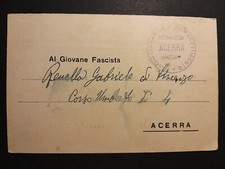 Partito Nazionale Fascista - Sezione di Acerra (Napoli). Cartolina Postale.