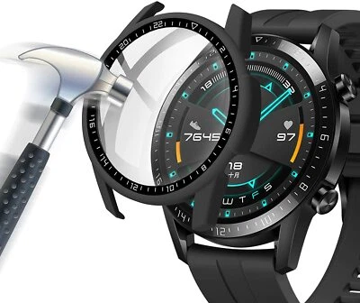 MSM Hülle für Huawei Watch GT2 46 mm Schutzhülle Schutzglas Case Display Panzerfolie