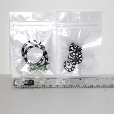 NEW LOT 2 - Beetlejuice Sandworms Earrings - Hoops Dangle - Betelgeuse