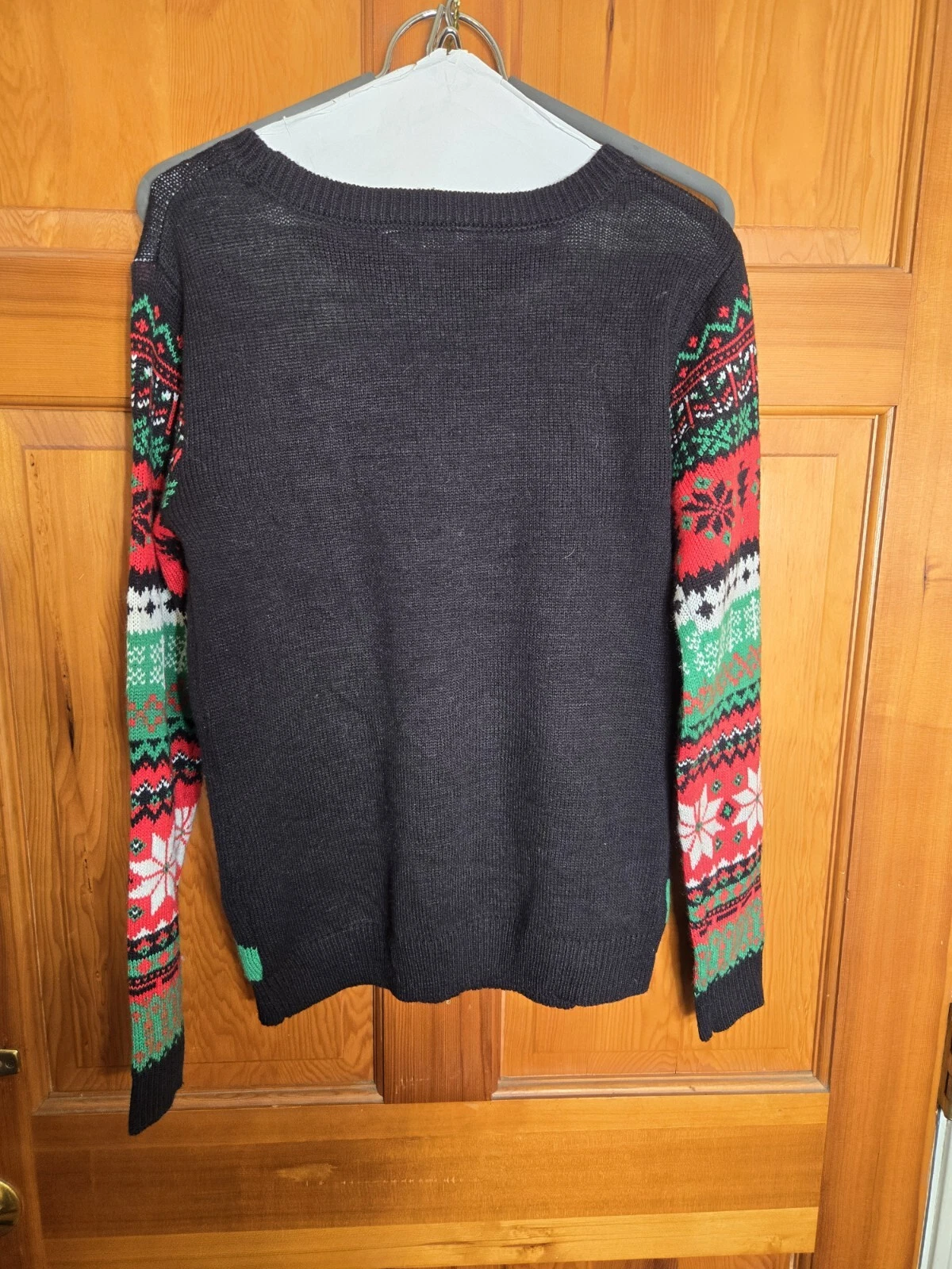 No Boundaries BELIEVE UGLY CHRISTMAS SWEATER Juniors SIZE L 11/13 Tinsel