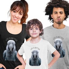 Parrot Pals Bird Funny Top Life Is Better T-Shirt Arts Retro Gift Top ALL SIZES