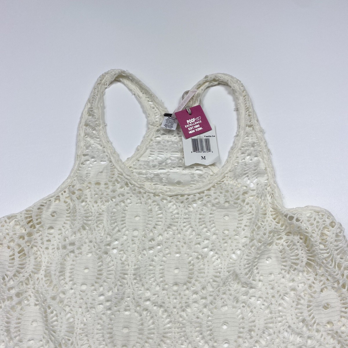 コング　G(2) NEW! Women's Poof Sleeveless Crochet Knit Tank Top Size Medium W
