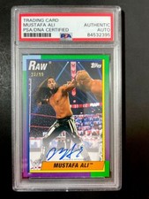 Mustafa Ali Signed 2021 Topps Heritage WWE Autograph Card #/99 PSA DNA Slabbed