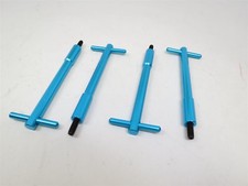 Chevy Aluminum Valve Cover T-bar Wing Nut Bolts Blue 1 4-20 Hold Down Sbc Bbc