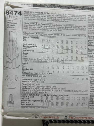 Vestido sin mangas con superposición, tallas superiores: 12-16 + cartera patrón Simplicity 8474 - Imagen 4 de 4
