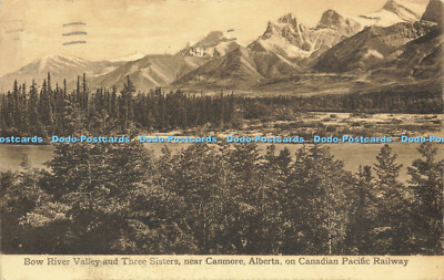 R602885 Bow River Valley und drei Schwestern in der Nähe von Canmore Alberta auf Canadian Paci